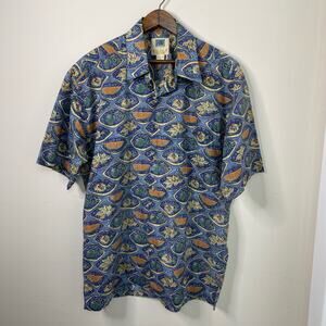 Kahala Hawaiian Avi Collection Mens Medium Fruit Print Short Sleeve Shirt